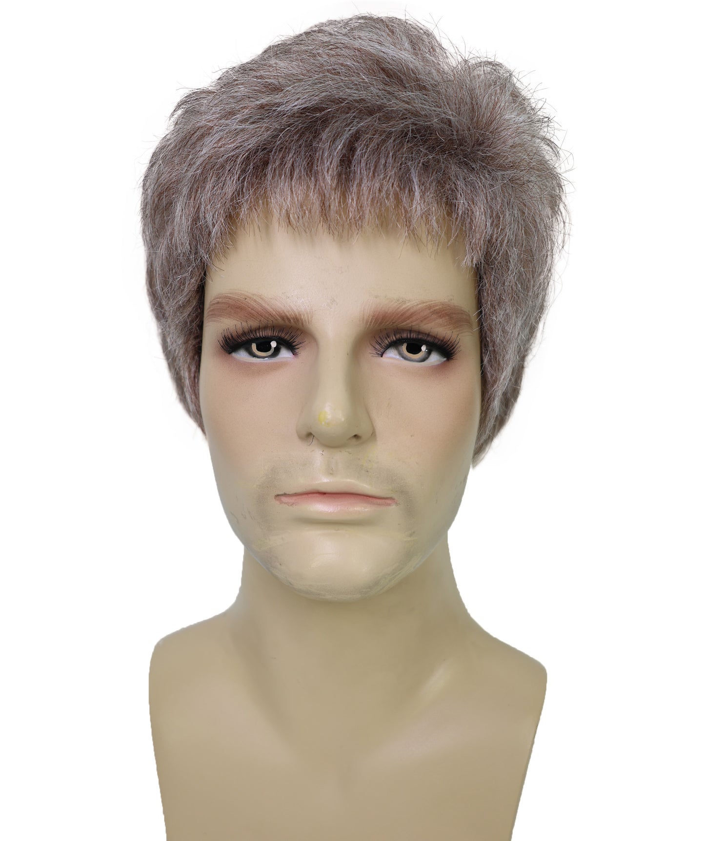 HPO Men's 80'S Rock Star Noel Gallagher-Inspired Short Wavy Copper Blonde Wigs, Exceptional Synthetic Wig Ideal for Party & Halloween, Breathable Caples Cap Flame-Retardant Synthetic Fiber Hair