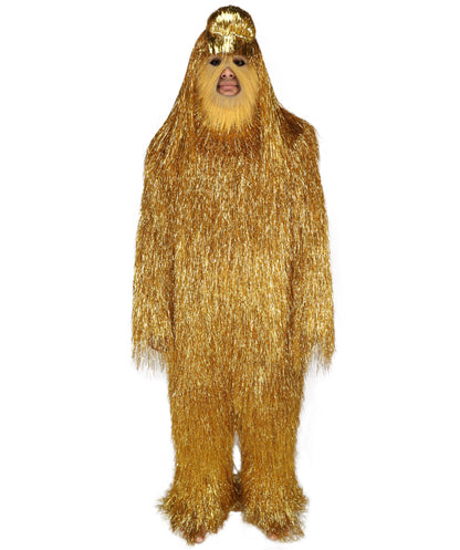 HPO Unisex Teen Extreme Tinsel Hairy Person Costume Bundle & Mask Set - Full-Body Tinsel Hair Suit Extra-Long Costume Wig for Halloween, Cosplay & Parties - Multiple Color Options