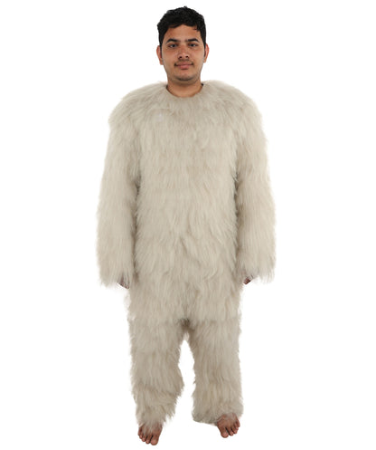 HPO Men’s Grey Animal Costume Bundle & Mask Set | Fluffy Creature Outfit & Hair for Cosplay & Roleplay | Plush Character  Costumes for Parties, Photo Shoots & Themed Events