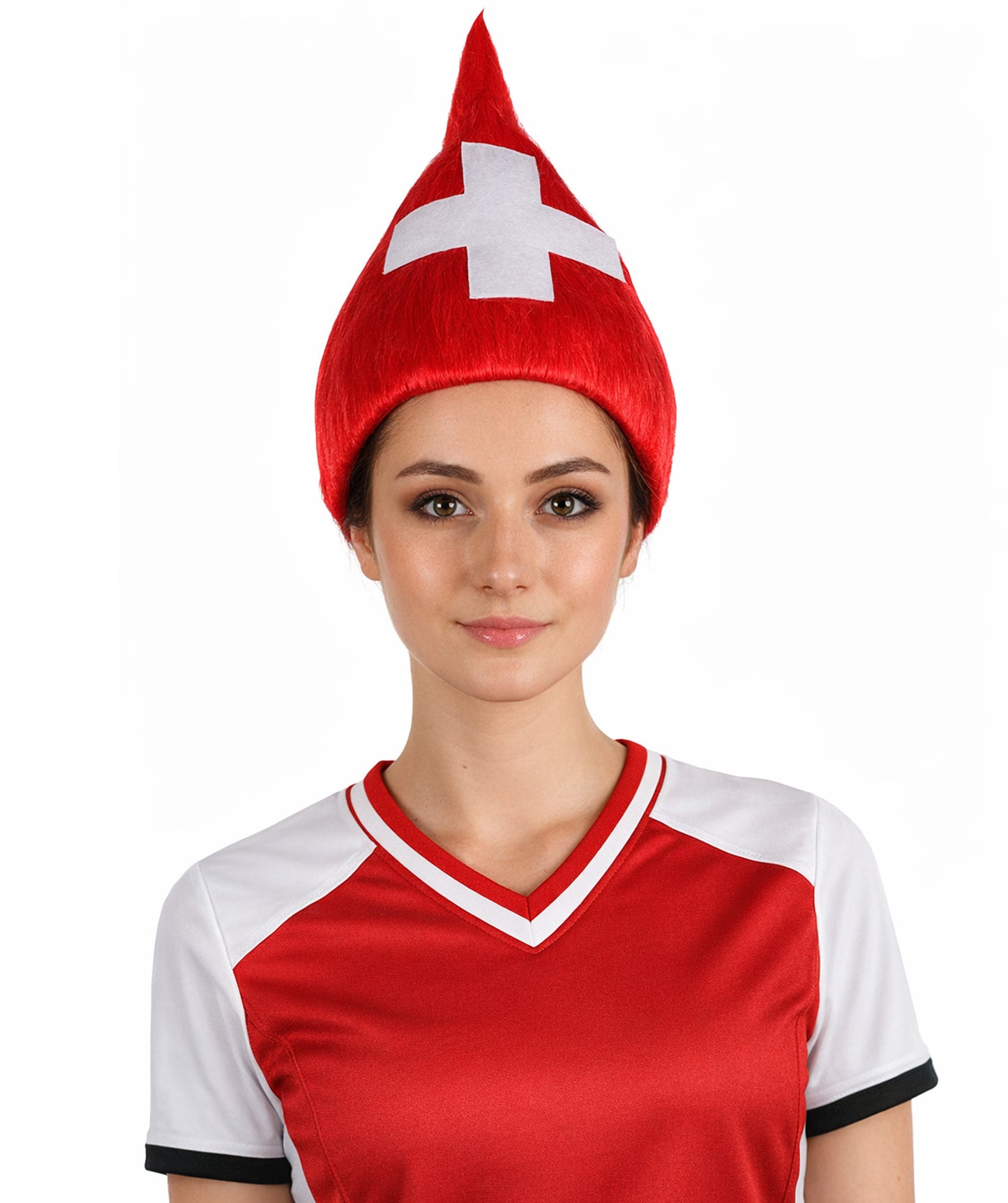 Switzerland Flag Sport Troll Wig | Premium Breathable Capless Cap