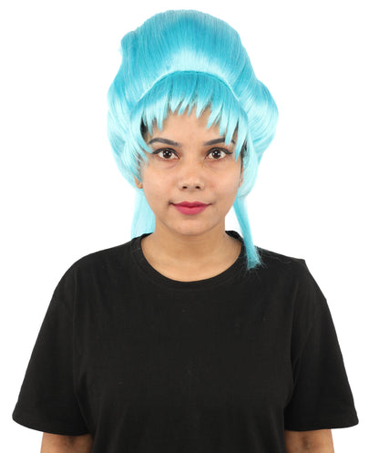 HPO Adult Women's Avant-Garde Bouffant Wig | Multiple Color Options | Create of synthetic fiber, massive smooth updo with micro bangs, breathable base | Party, Halloween, theater, drag, performance, costume events