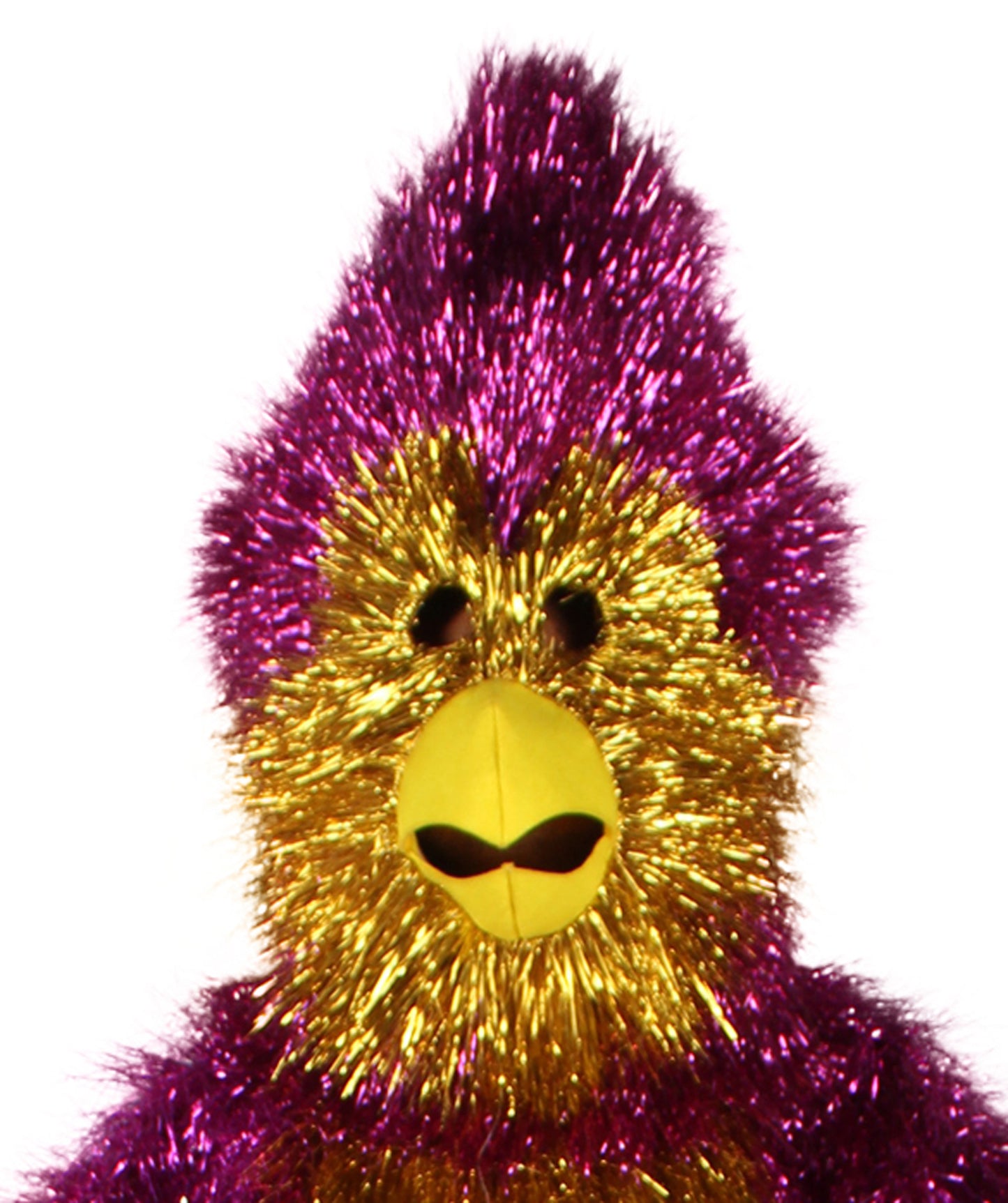 HPO Men's Furry Cardinal Mascot Tinsel Mask Costume, Halloween-Mask, Flame-retardant Tinsel Material