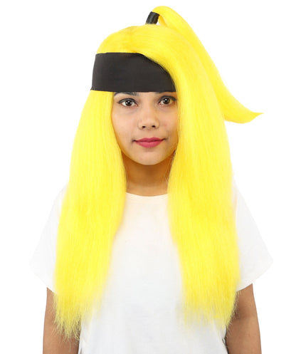 Women's High Ponytail Ninja Wig | Multiple Color Options | Create of synthetic fiber, long straight texture with top-tied fountain, breathable base | Cosplay, Halloween, theater, party, performance, costume events