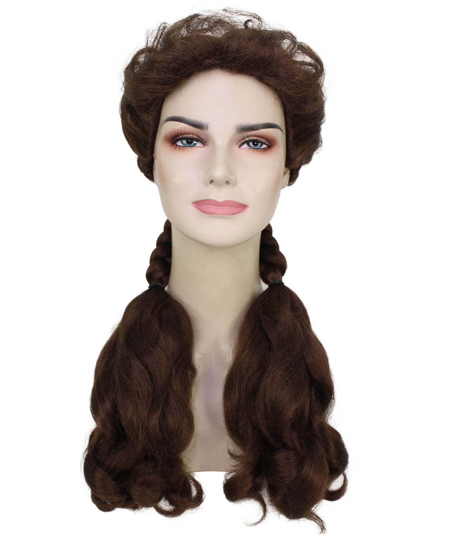 HPO Women's Fictional Charcter Medium Brown Pigtails Wig I Halloween Wig I Flame-retardant Synthetic Fiber