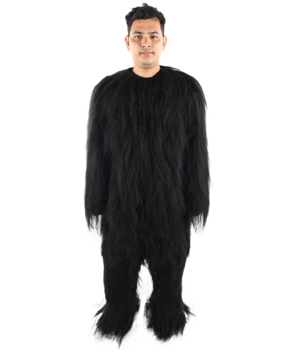 HPO Unisex Extreme Hairy Person Costume, Mask and Bundle - Full-Body Hair Suit Extra-Long Ash Brown Costume Wig for Halloween, Cosplay & Parties