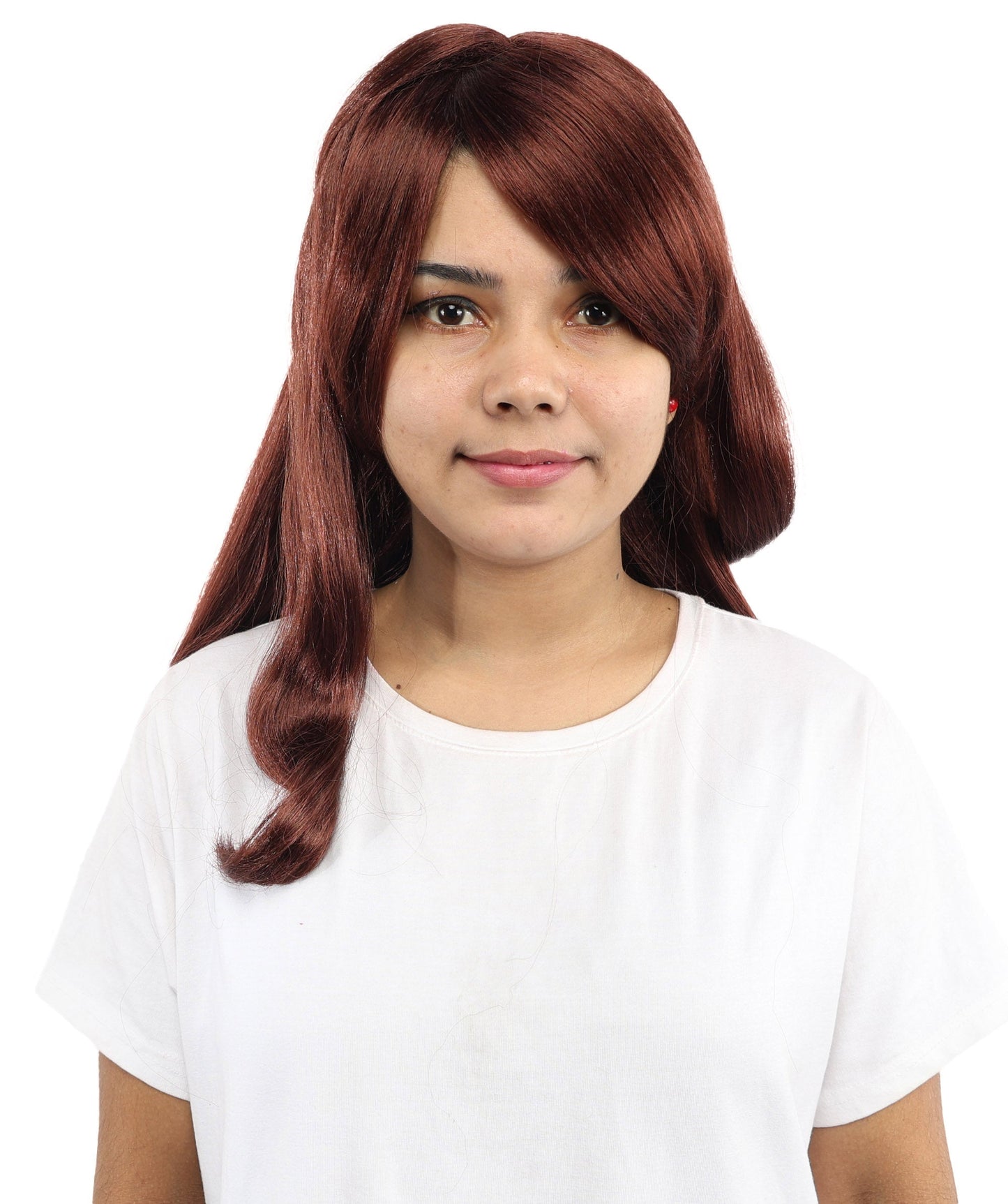HPO Adult Women's Anime Character Wig | Multiple Color Options | Synthetic Fiber with Side Swept Bangs and Top Tuft | Halloween Party and Comic Con Events