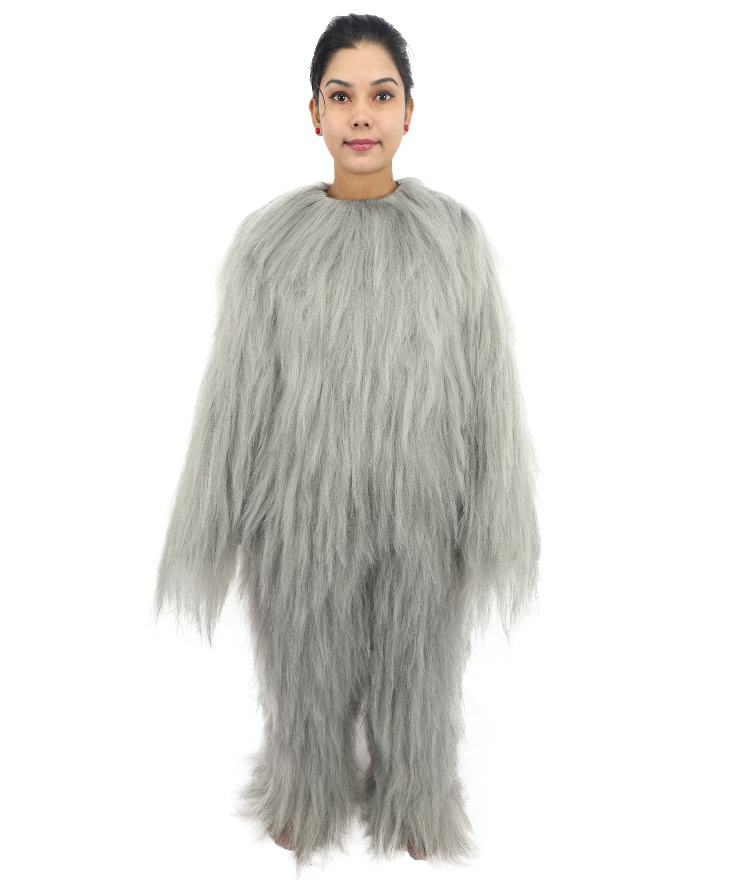 HPO Teen Extreme Hairy Person Costume Bundle & Mask Set - Full-Body Hair Suit Extra-Long Costume Wig for Halloween, Cosplay & Parties - Multiple Color Options