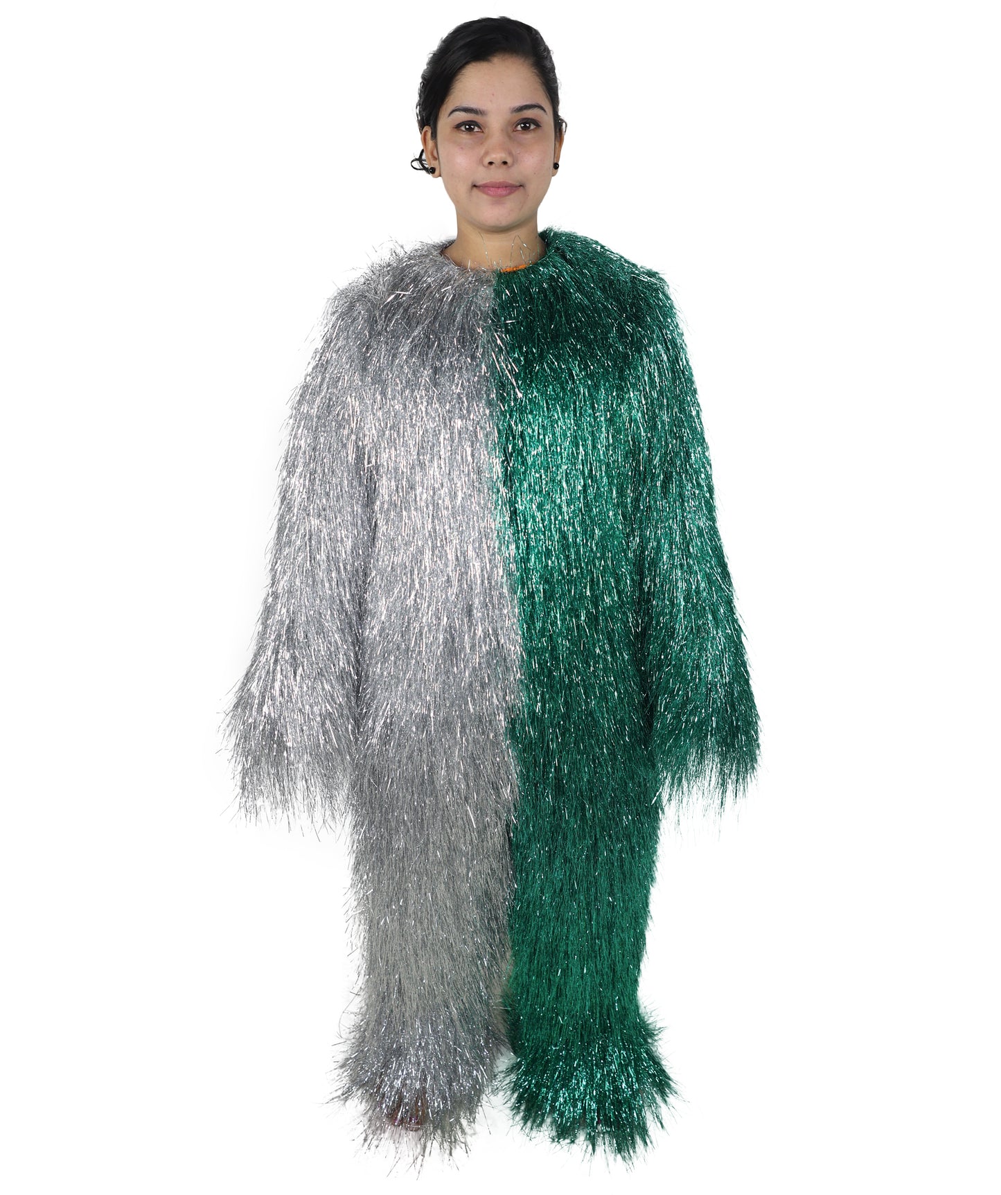 HPO Teen Extreme Hairy Two Part Costume Bundle & Mask Set - Full-Body Hair Suit Extra-Long Costume Wig for Halloween, Cosplay & Parties - Multiple Color Options