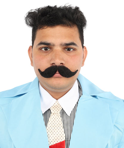 Men's Hook Style Moustache Set | Black Fancy Facial Hair