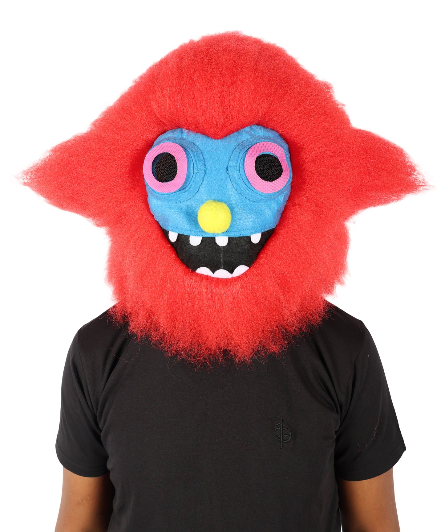 HPO Unisex Red Furry Monster Costume Set Full-Body Plush Cosplay Suit with Mask & Oversized Feet| Perfect for Halloween| Flame-retardant Synthetic Fabric