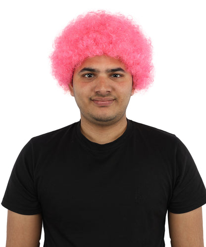 HPO Men's Afro Style Clown Wig with Standard Cap  | Flame-Retardant Synthetic Fiber | Ideal for Parties, Cosplay, and Themed Events