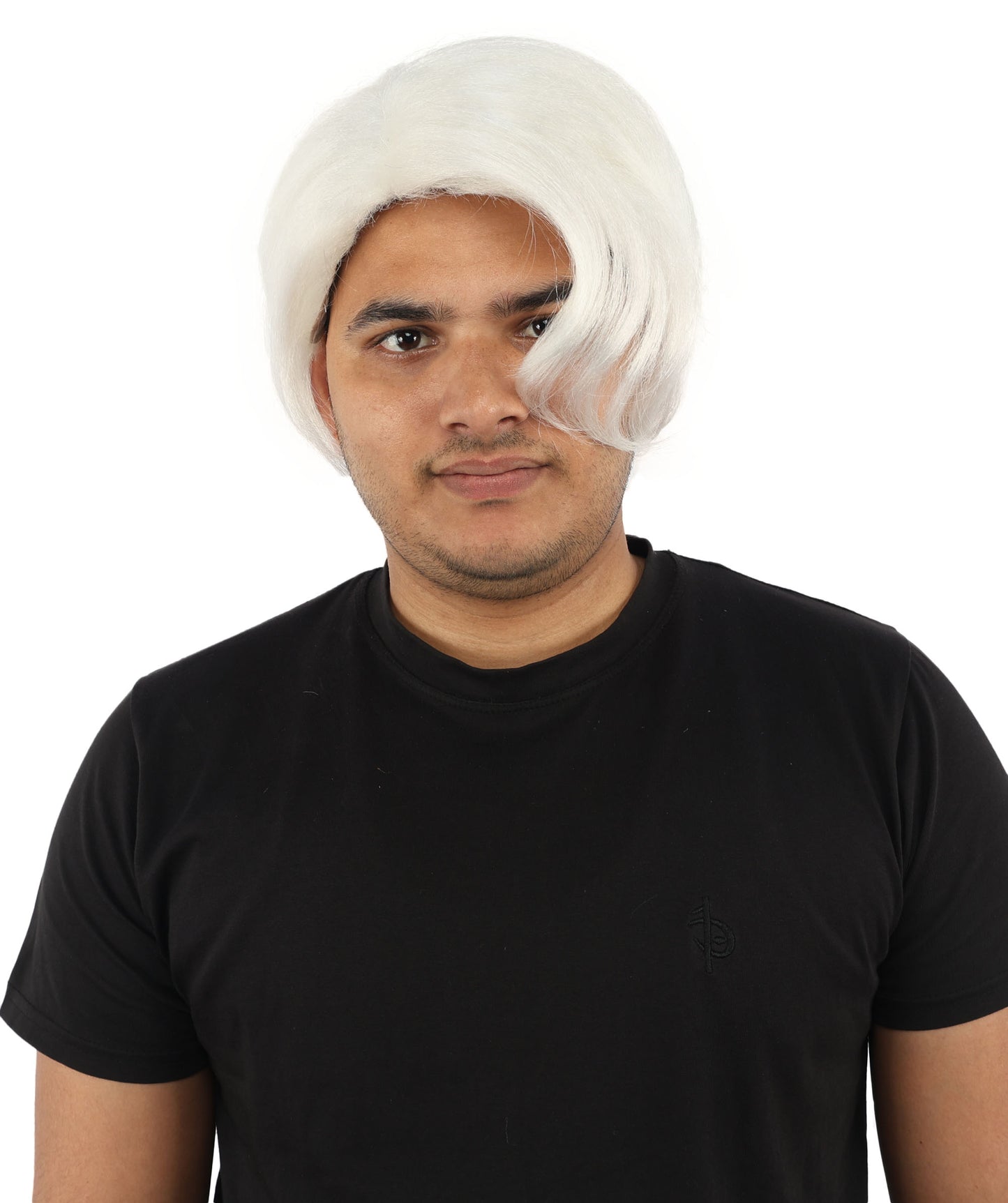 HPO Men’s Blonde Wig with Long Side Bangs  | Flame-retardant Synthetic | Ideal for Cosplay, Halloween & Party Looks