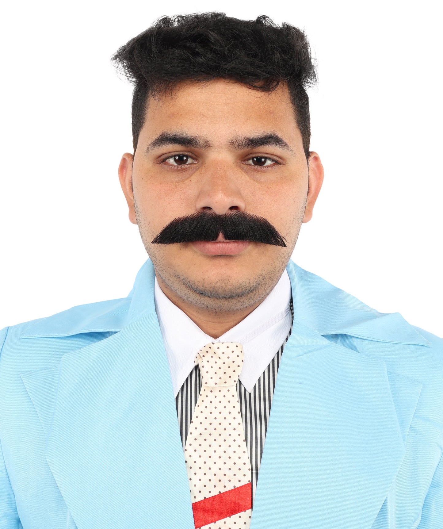 HPO Men's German Physicist Mustache Set Gray Fancy Facial Hair