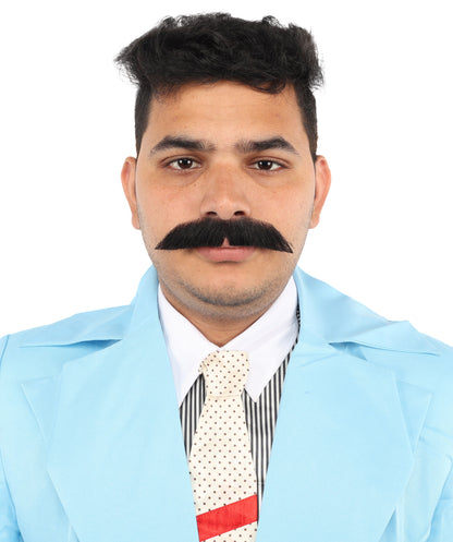 HPO Men's German Physicist Mustache Set Gray Fancy Facial Hair