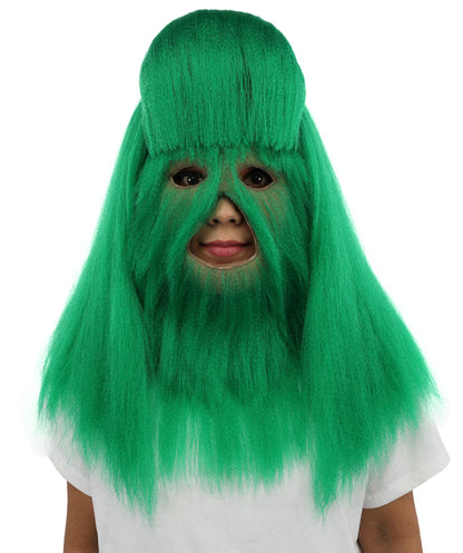 HPO Teen Extreme Hairy Person Costume Bundle & Mask Set - Full-Body Hair Suit Extra-Long Costume Wig for Halloween, Cosplay & Parties - Multiple Color Options