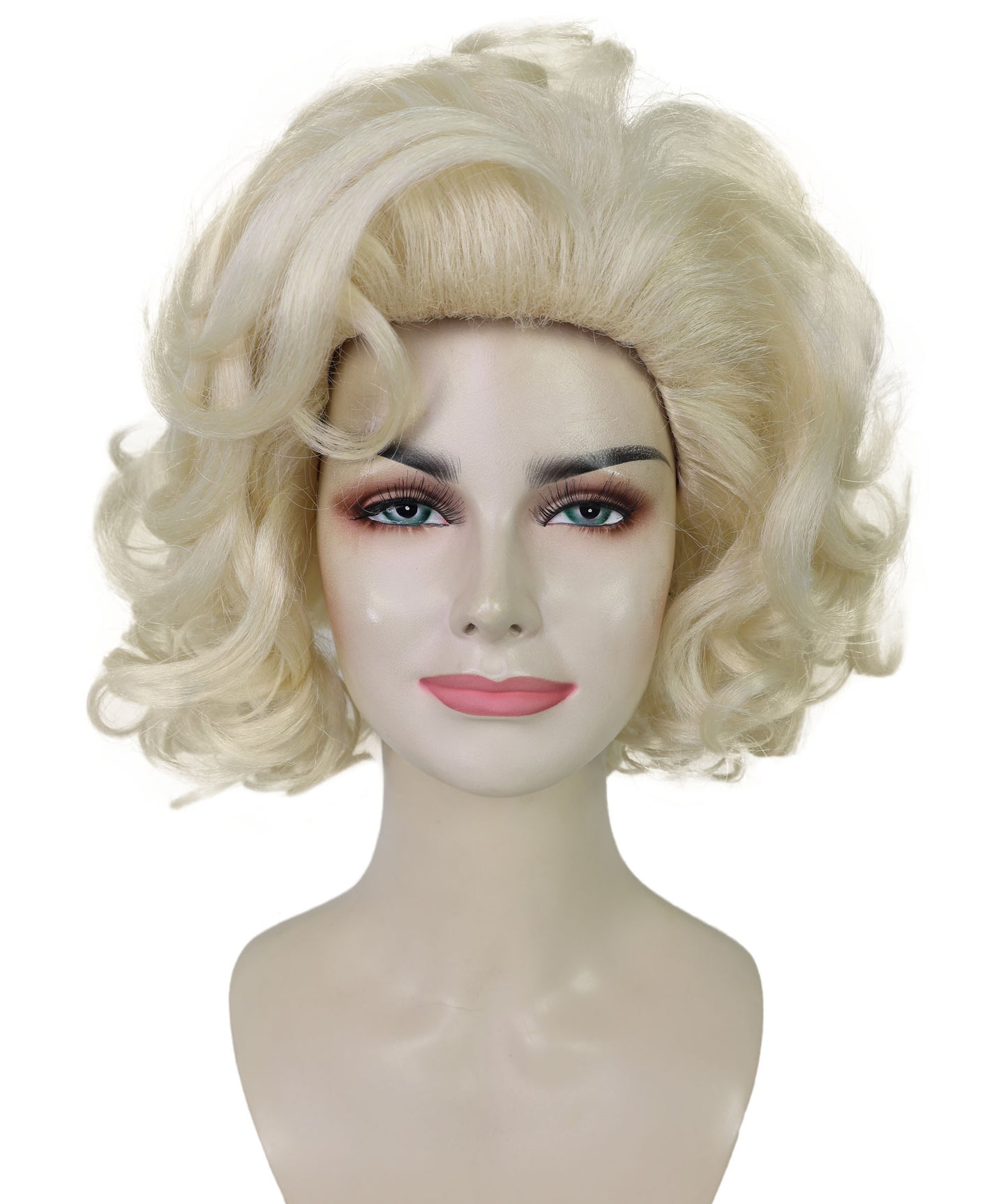 HPO Women’s 80 ’s Material Girl Wig Queen of Pop Short Blonde Curly Wig | Halloween and Cosplay Wig | Flame-retardant Synthetic Fiber