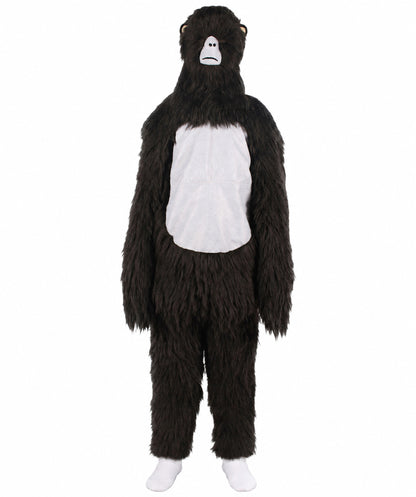 HPO Black and Grey Gorilla Costume with Mask | Long Synthetic Fibers Bundle