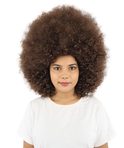 HPO Women's Giant White Glitter Afro Wig | Massive Puffy Sparkle Hair with Silver Sheen, Synthetic Fiber & Breathable Cap | Halloween, Troll Roleplay, 70s Disco Party, Theater & Funny Costume