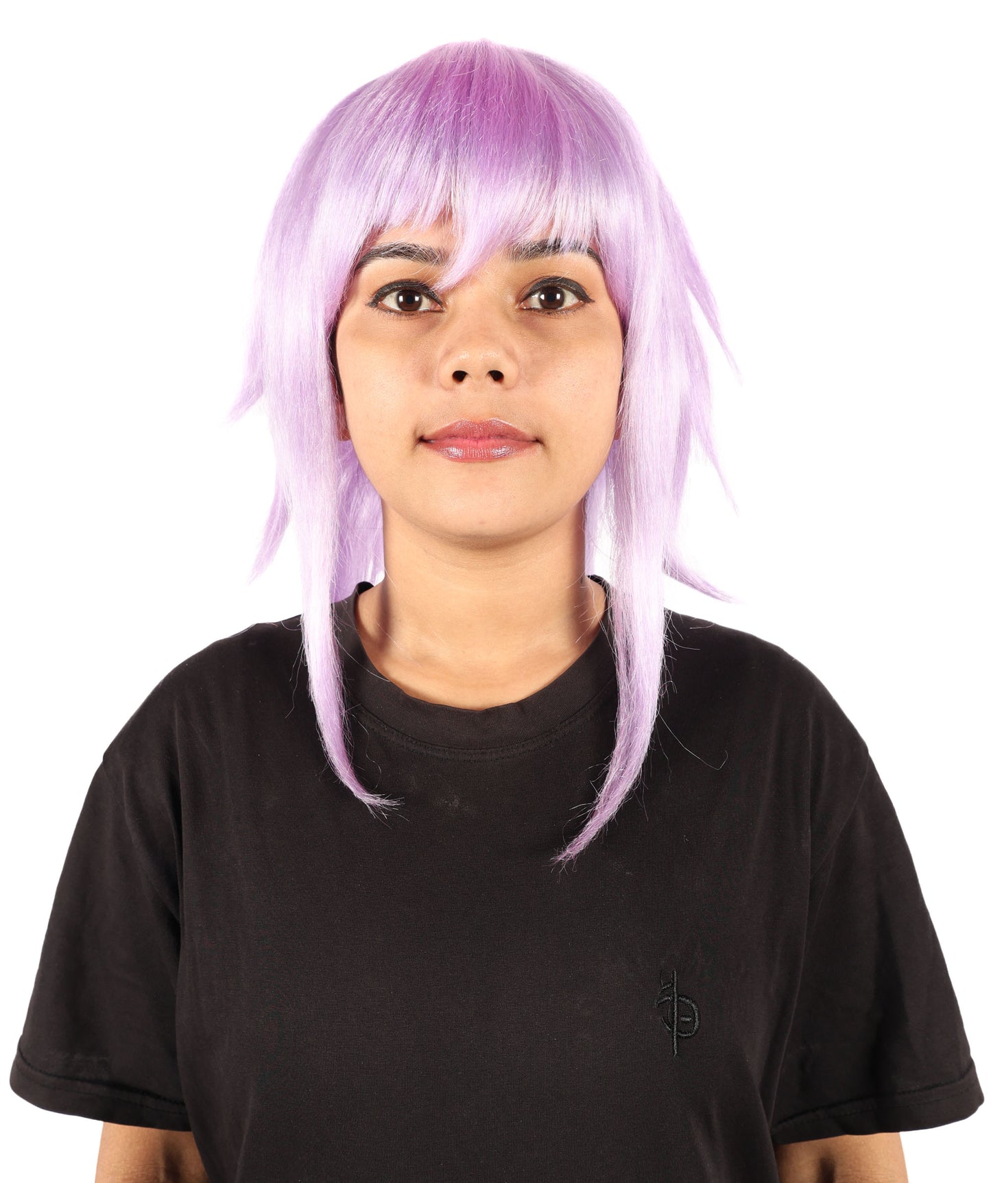 HPO Adult Women’s Anime Cosplay Wig – Short Purple Synthetic Hairpiece, Parties, and Festivals