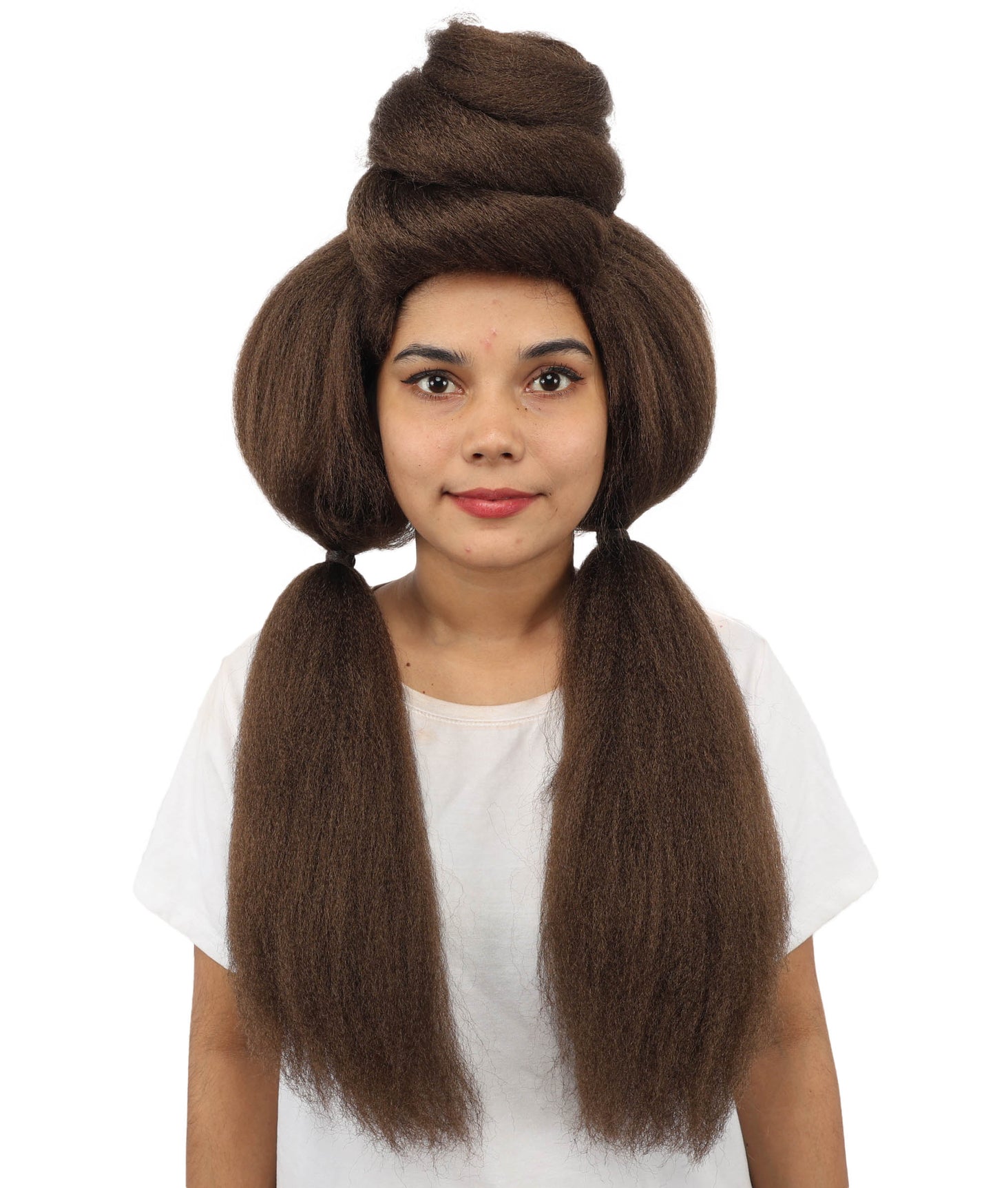 HPO Women’s High Volume Extra Long Yarn Twisted Bun Wig – Multiple Color Options | Bubble Ponytails Hairpiece with Capless Cap | Statement Headpiece for Halloween, Cosplay, Theater and Drag Looks