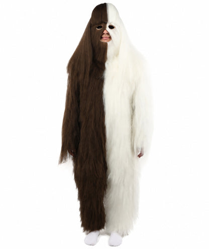 HPO  Extreme Hairy Person Two Part Costume, Mask and Bundle Set - Full-Body Hair Suit Extra-Long Costume Wig for Halloween, Cosplay & Parties - Multiple Color Options