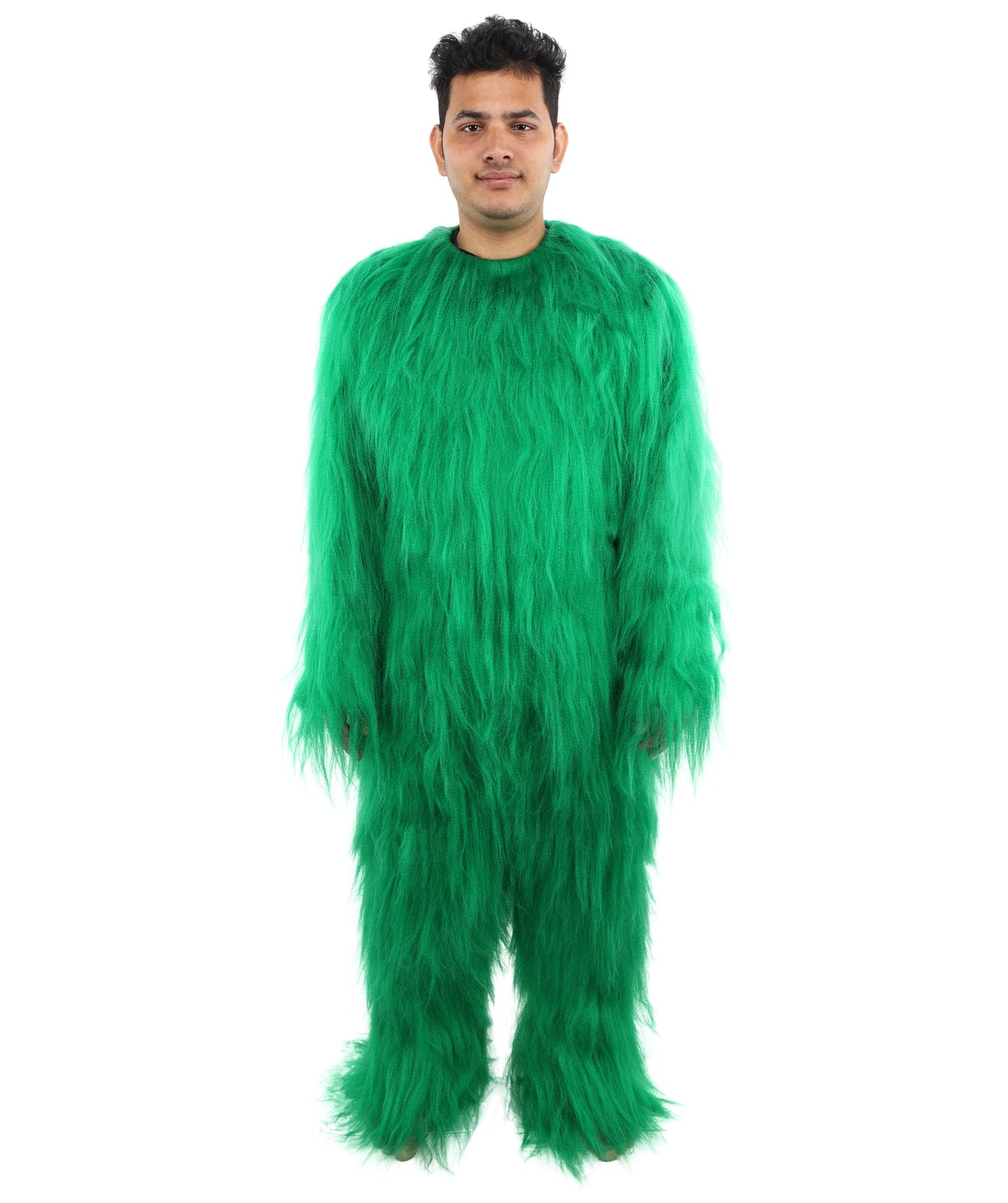 HPO Unisex Extreme Hairy Person Costume, Mask and Bundle - Full-Body Hair Suit Extra-Long Ash Brown Costume Wig for Halloween, Cosplay & Parties