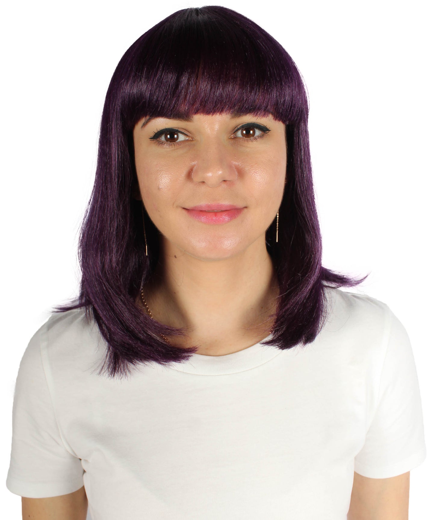 HPO Women's Shoulder Length Bob Wig Collection | Straight Halloween Wig Multiple Color Option | Premium Breathable Capless Cap