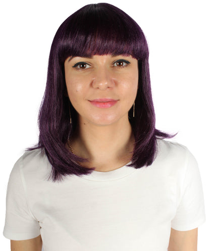 HPO Women's Shoulder Length Bob Wig Collection | Straight Halloween Wig Multiple Color Option | Premium Breathable Capless Cap