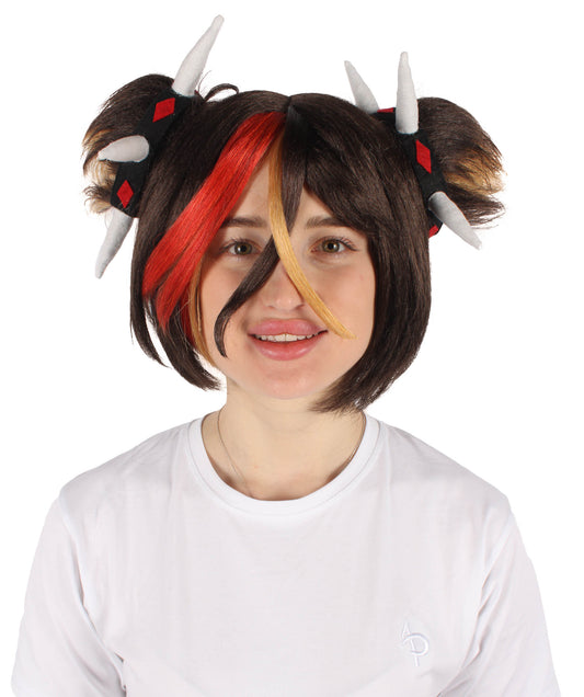 HPO Women's Video Gaming Halloween Wig | Perfect for Halloween | Synthetic Fiber