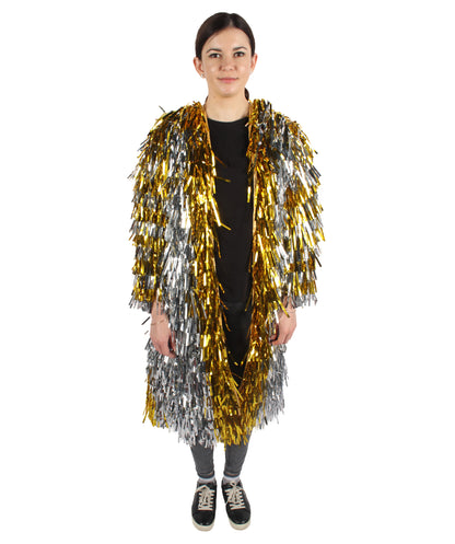 HPO Women's Gold & Glitter Tinsel Trenchcoat, Perfect for Halloween