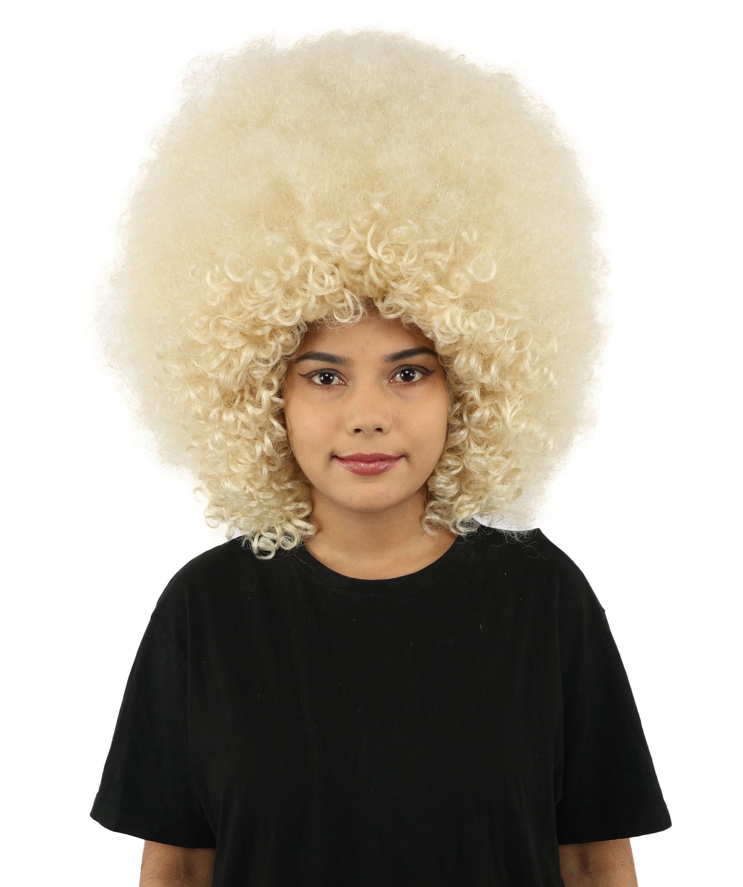 HPO Women's Giant White Glitter Afro Wig | Massive Puffy Sparkle Hair with Silver Sheen, Synthetic Fiber & Breathable Cap | Halloween, Troll Roleplay, 70s Disco Party, Theater & Funny Costume