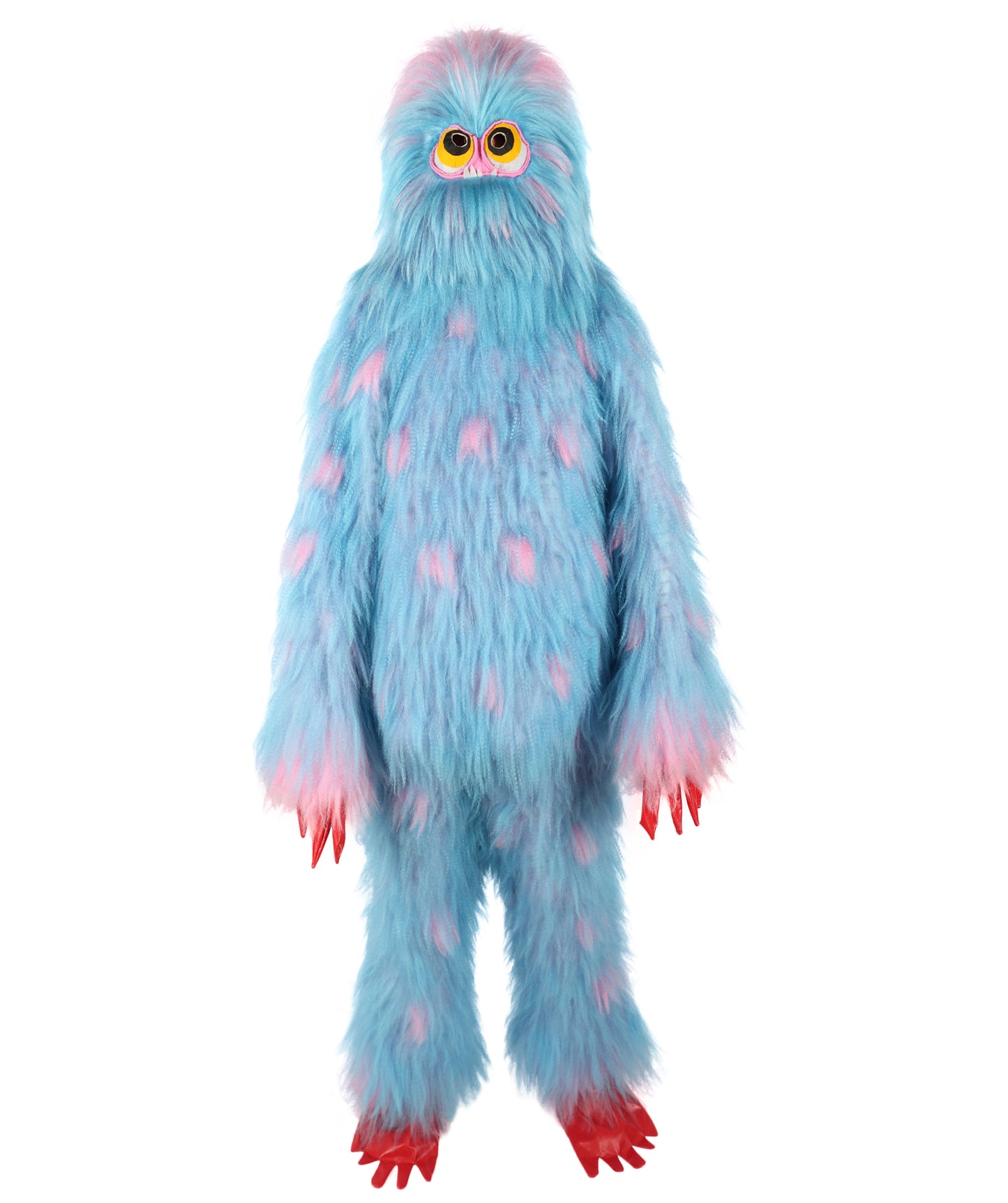 HPO Unisex Adorable Furry Multicolor Monster Costume Set with Head Mask & Bundle| Perfect for Halloween| Synthetic Fabric