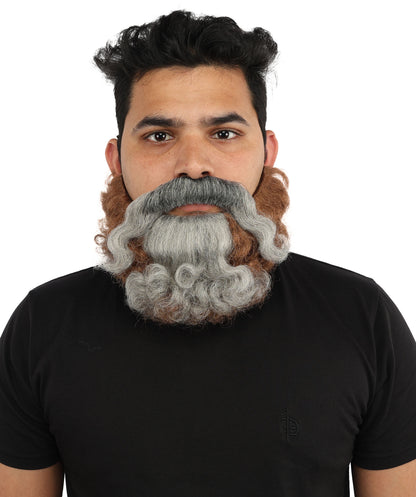 HPO Men's Rugged Warrior Wig & Beard Set  – Beard for Costume Roleplay | Tough Soldier Look for Cosplay, Halloween, Film-Inspired Characters
