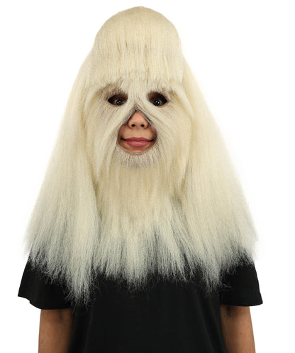 HPO Teen Extreme Hairy Person Costume Bundle & Mask Set - Full-Body Hair Suit Extra-Long Costume Wig for Halloween, Cosplay & Parties - Multiple Color Options