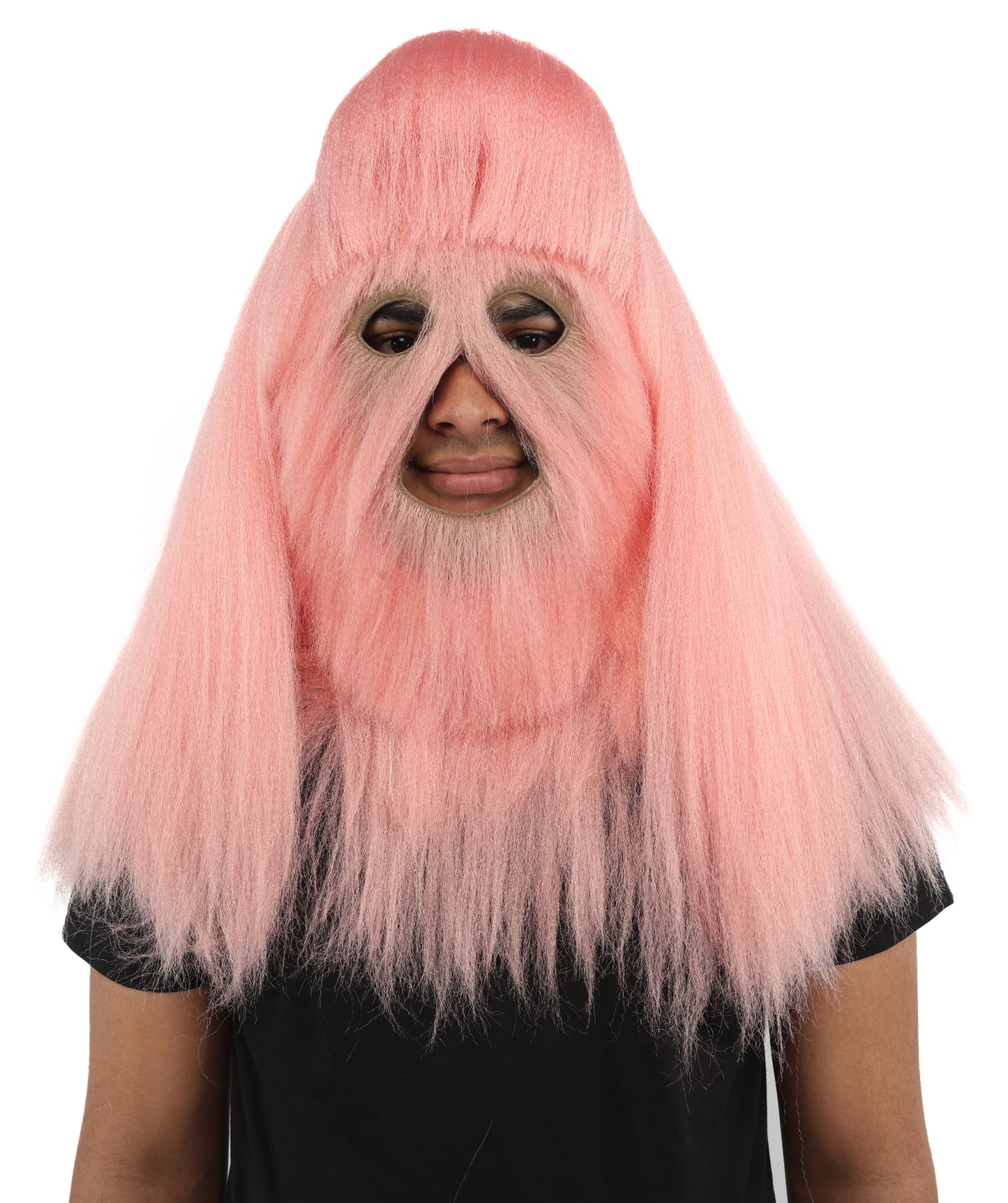 HPO Unisex Extreme Hairy Person Costume, Mask and Bundle - Full-Body Hair Suit Extra-Long Ash Brown Costume Wig for Halloween, Cosplay & Parties