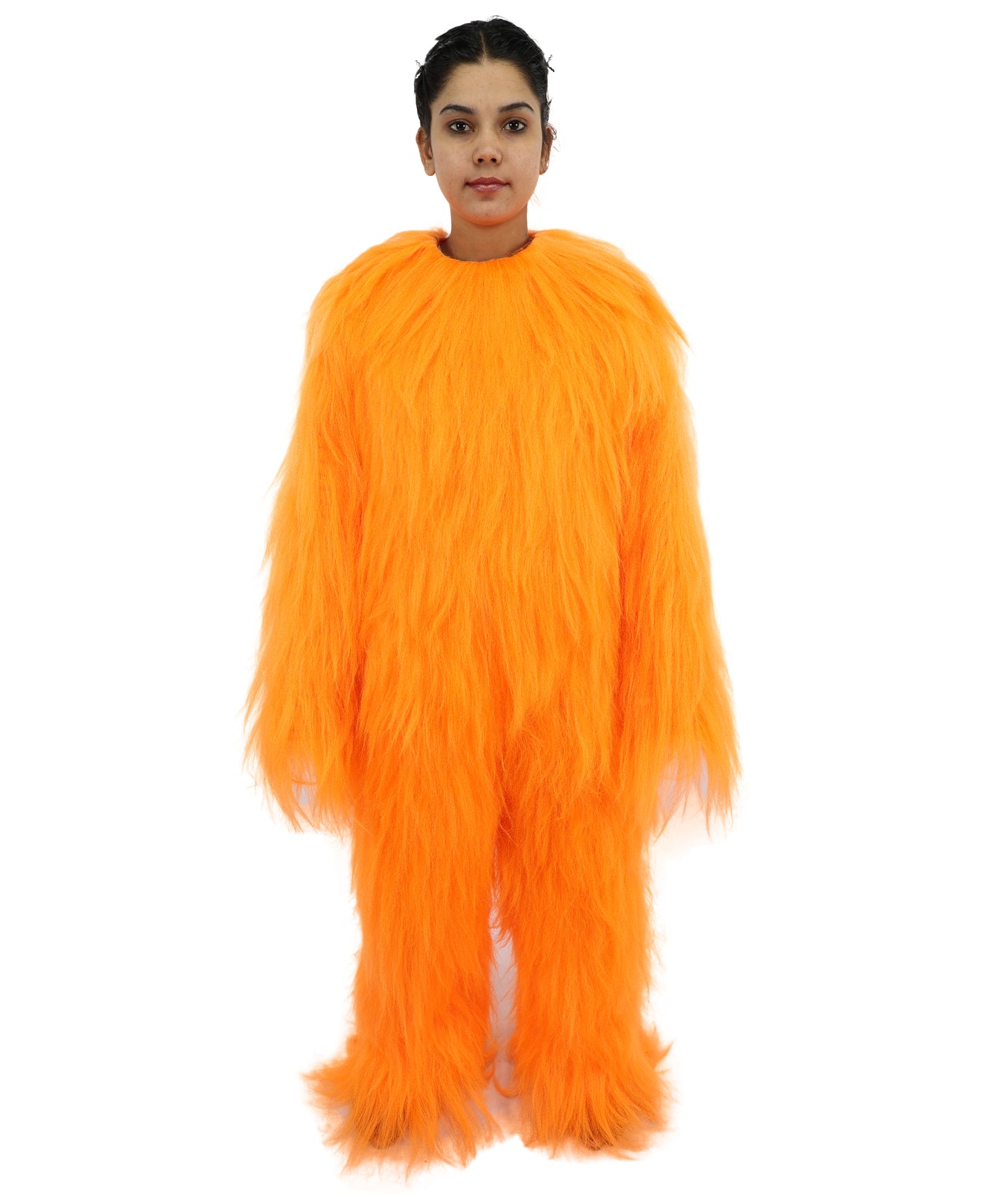 HPO Teen Extreme Hairy Person Costume Bundle & Mask Set - Full-Body Hair Suit Extra-Long Costume Wig for Halloween, Cosplay & Parties - Multiple Color Options