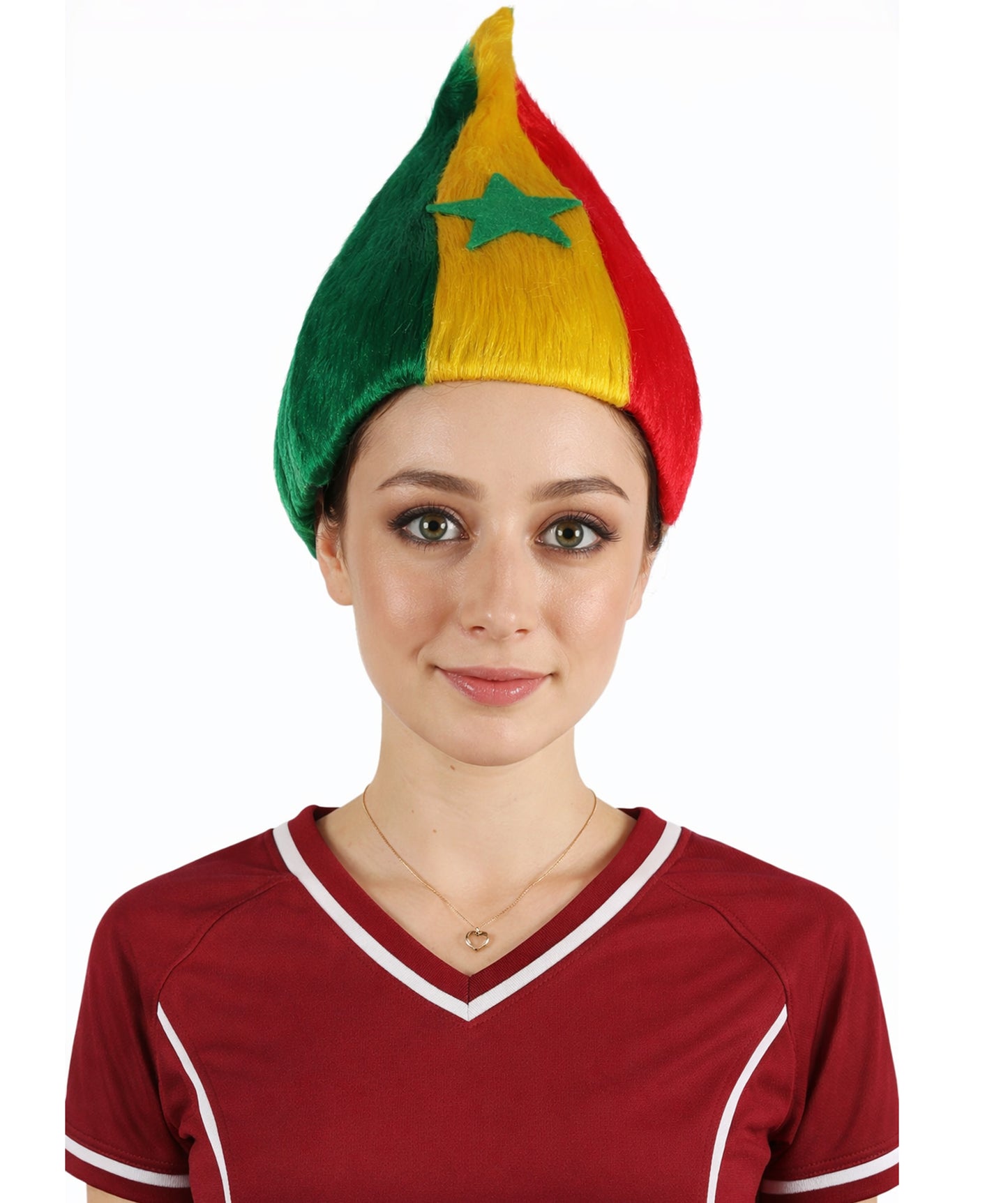 Senegal Flag Sport Troll Wig | Premium Breathable Capless Cap