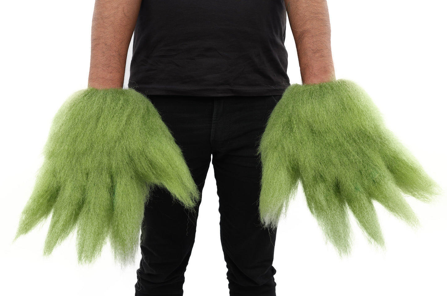HPO Adult Unisex Banana Leaf  Furry Monster Grinch Costume | Christmas Santa Costume | Full-Body Fur Outfit with Long Fluffy Fabric | Ideal for Halloween, Cosplay & Party Events