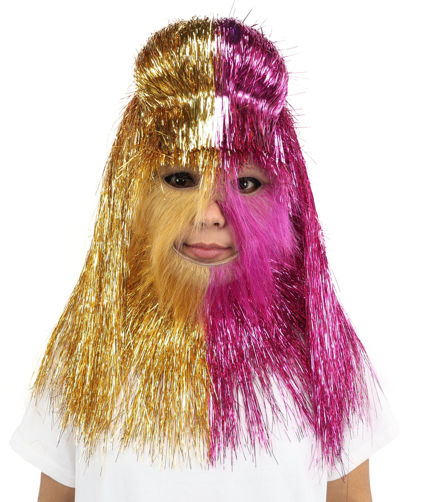 HPO Teen Extreme Hairy Two Part Costume Bundle & Mask Set - Full-Body Hair Suit Extra-Long Costume Wig for Halloween, Cosplay & Parties - Multiple Color Options