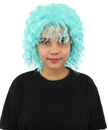 HPO Adult Women's Messy Teased Spiky Multicolor Wig | Curly Two-tone vibrant hue, create of synthetic fiber, extreme textured volume, breathable capless base | Party, Halloween, theater, drag, performance, costume events