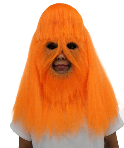 HPO Teen Extreme Hairy Person Costume Bundle & Mask Set - Full-Body Hair Suit Extra-Long Costume Wig for Halloween, Cosplay & Parties - Multiple Color Options