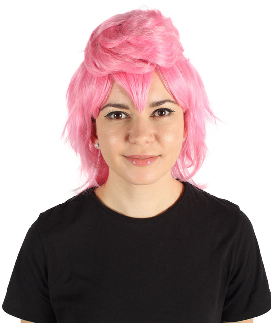 HPO Women's Anime Estranged Daughter Pink Wig | Perfect for Halloween | Flame-retardant Synthetic Fiber