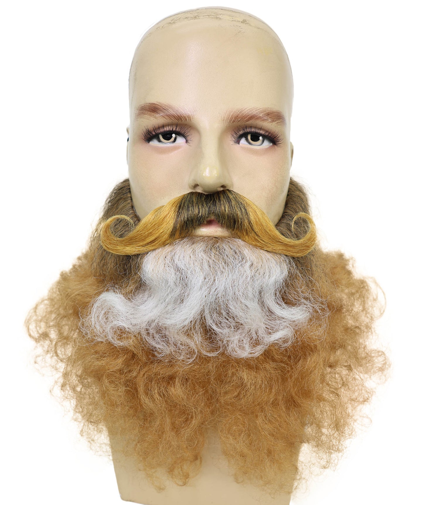 HPO Adult Men’s Groomed Beard & Mustache Set | Celebrate World Beard Day with Realistic Facial Hair