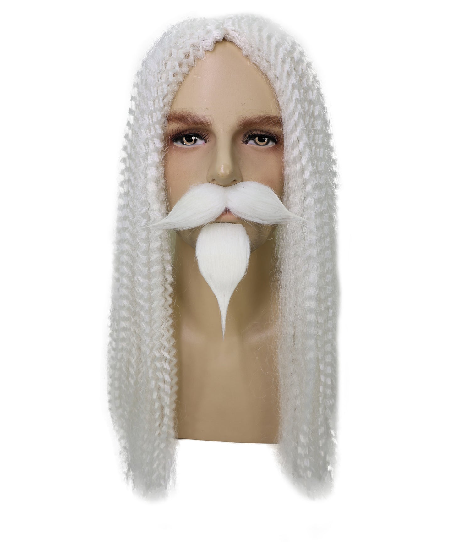 HPO Men's Curly Musketeer Wig Beard & Mustache Set | Multicolor Options | Halloween and Cosplay Wig | Flame-retardant Synthetic Fiber