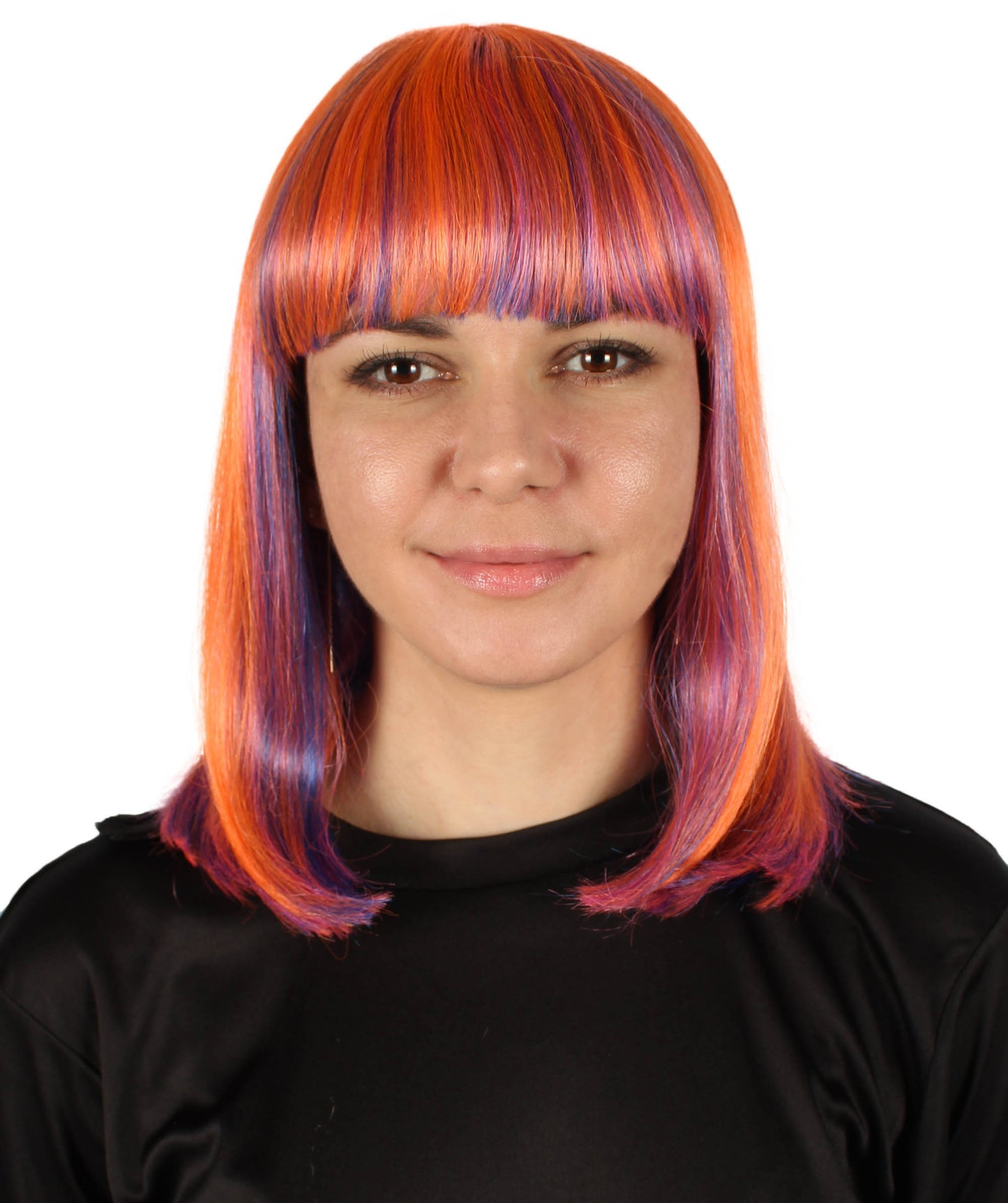 HPO Women's Shoulder Length Bob Wig Collection | Straight Halloween Wig Multiple Color Option | Premium Breathable Capless Cap