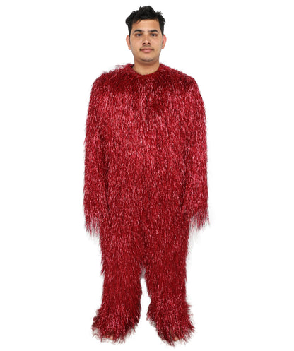 HPO Unisex Teen Extreme Tinsel Hairy Person Costume Bundle & Mask Set - Full-Body Tinsel Hair Suit Extra-Long Costume Wig for Halloween, Cosplay & Parties - Multiple Color Options