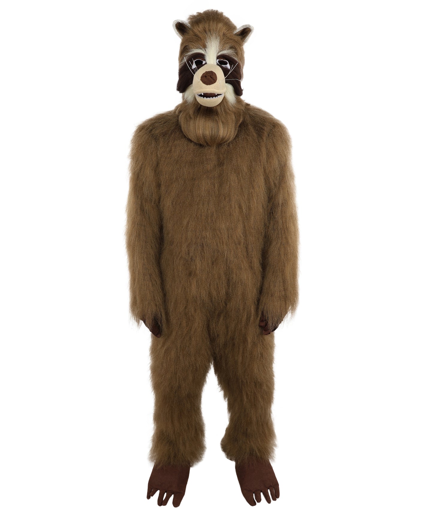 HPO Unisex Brown Bear Mascot Costume Bundle with Plush Head Mask Set | Animal Character Suit with Head Cover | Designed for Fancy Dress Wear