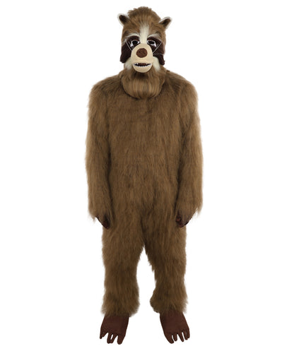 HPO Unisex Brown Bear Mascot Costume Bundle with Plush Head Mask Set | Animal Character Suit with Head Cover | Designed for Fancy Dress Wear