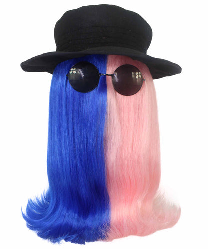 Blue & Pink Straight Creature Wig