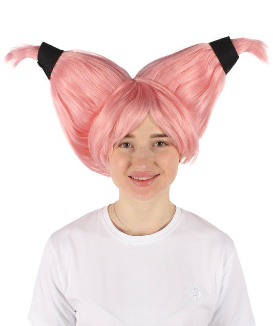 HPO Women's American Comic Book Super villain Horseshoe Shape Pink Wig | Flame-retardant Synthetic Fiber